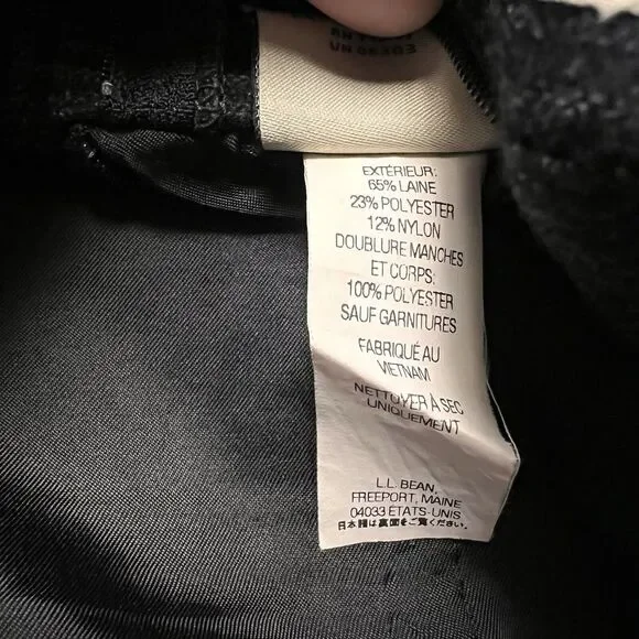 Vintage LL Bean Wool Blend 50 Tall Sport Coat Blazer Overcoat Retro Houndstooth - Picture 12 of 12